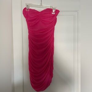 Fuchsia Ruched Mini Bodycon Dress - Women